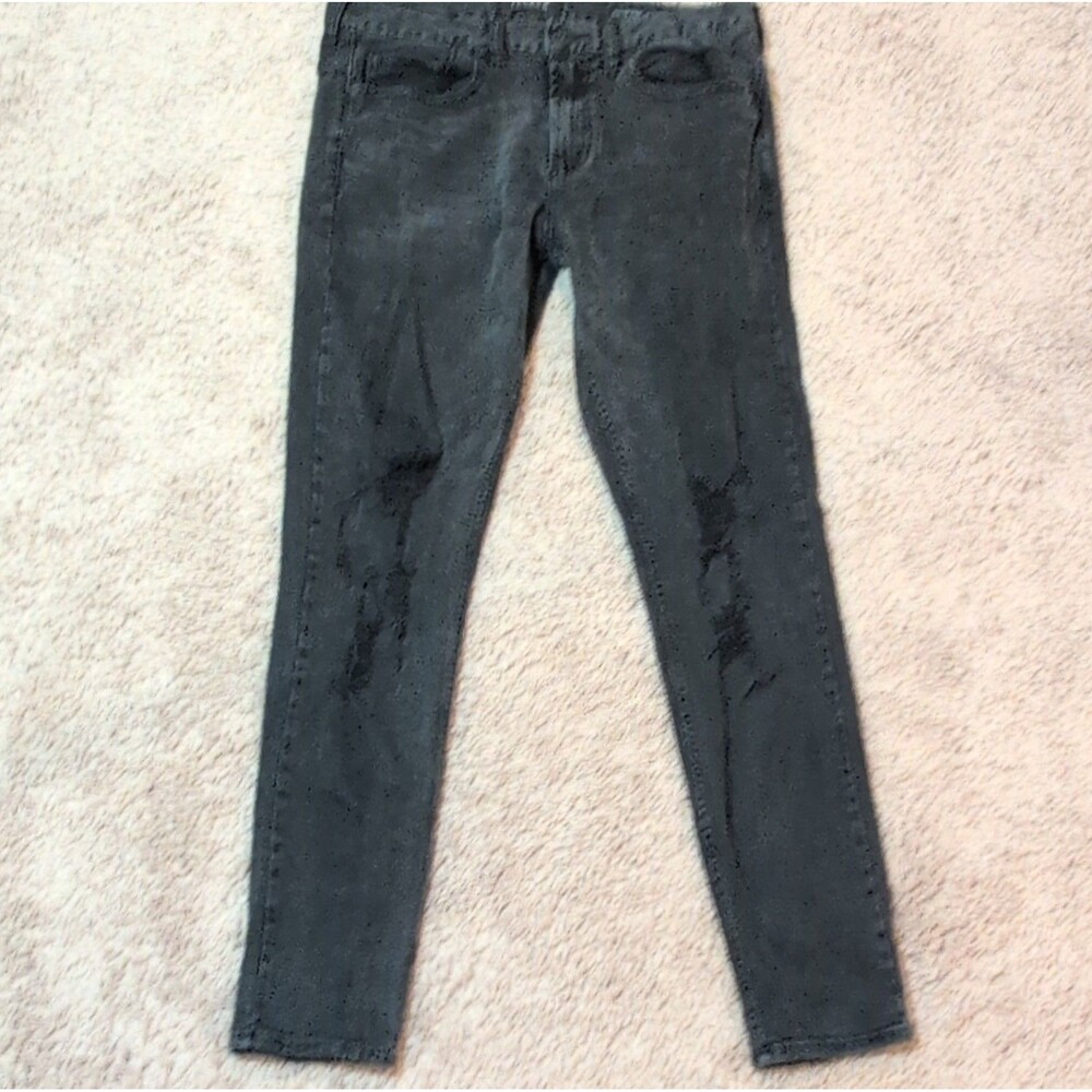 PacSun Men's Skinny Fit Black Dark Wash Denim Jeans Button 5-Pocket Logo